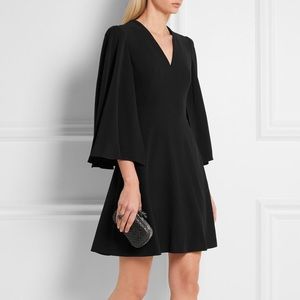 Alexander McQueen black V-neck cape dress